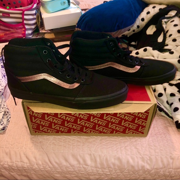 NWT & RARE Hi-Ward Black/RoseGold Vans Size11 - Picture 4 of 7